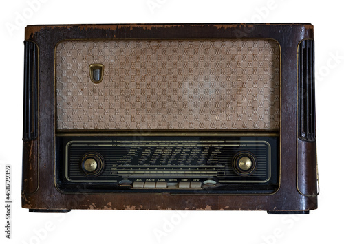 The old adio on white, isolated