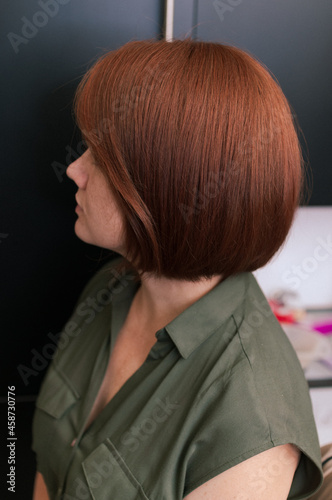 Red natural hair on a young woman