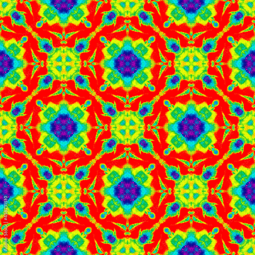 Geo Surface Medallion. Orange, Red, Pink