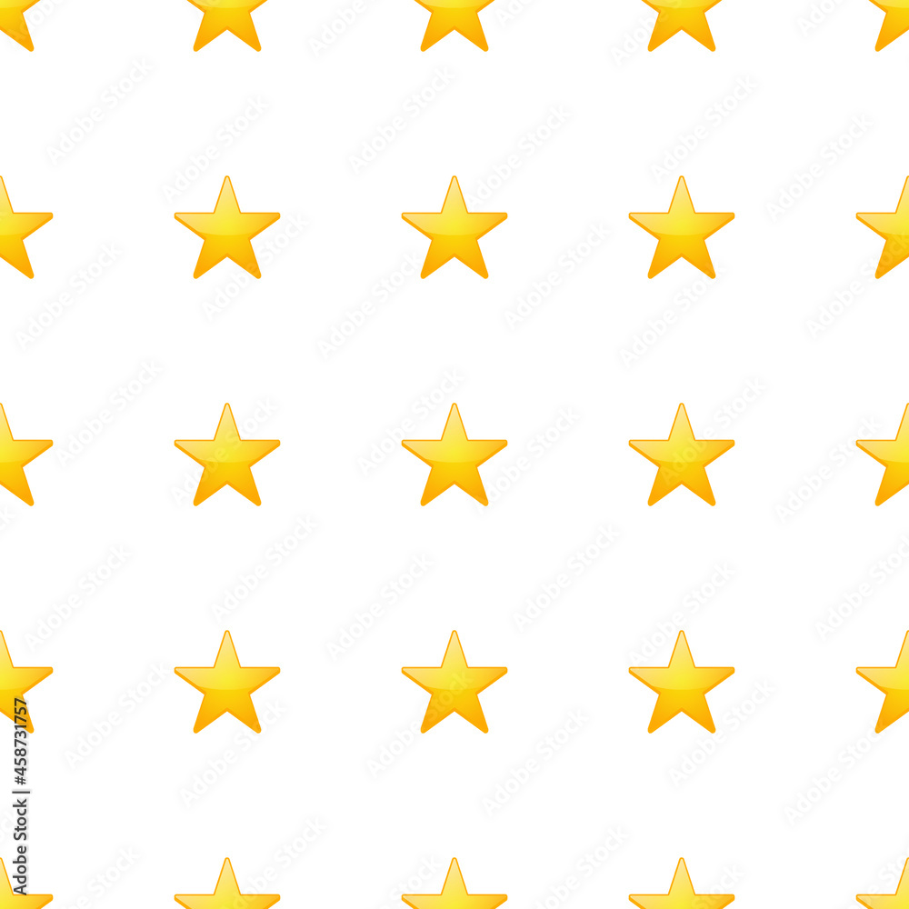 Star Icon Emoji Pattern Design. Golden Sky Seamless Background Symbols