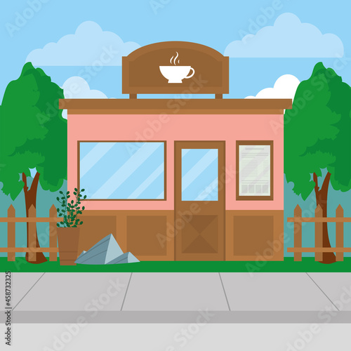 Wallpaper Mural pink coffee store Torontodigital.ca