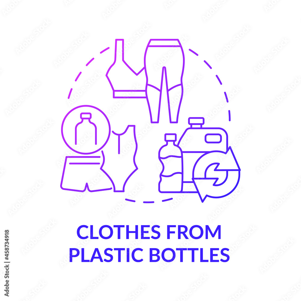 Clothing manufacturing from plastic concept icon. Clothes production from recycled, upcycled plastic materials abstract idea thin line illustration. Vector isolated outline color drawing