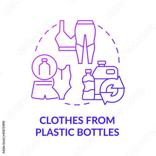 Clothing manufacturing from plastic concept icon. Clothes production from recycled, upcycled plastic materials abstract idea thin line illustration. Vector isolated outline color drawing