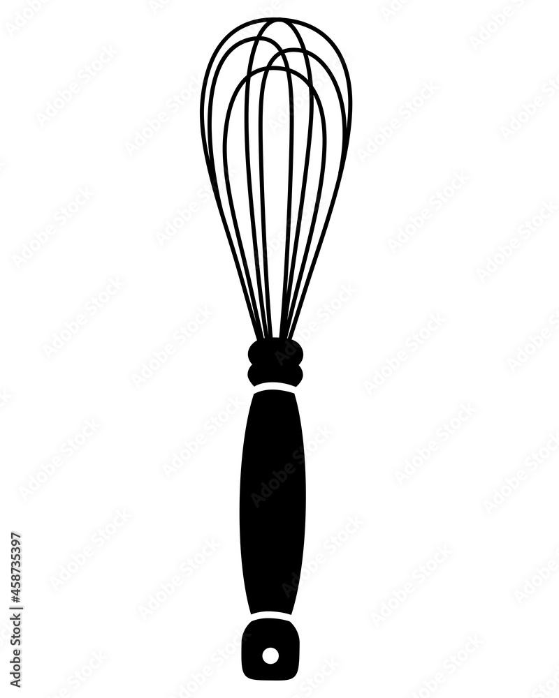 Whisk - vector silhouette illustration for logo or pictogram. Whisk - Kitchen tool for sign or icons. Kitchenware Whisk - vector silhouette illustration for logo or pictogram. Whisk - Kitchen tool for sign or icons. Kitchenware