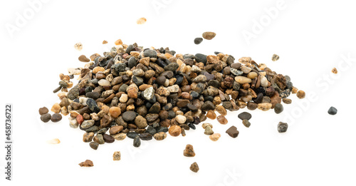 pile rocks isolated on white background and texture