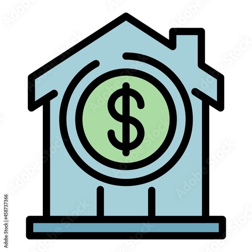 Leasing house icon. Outline leasing house vector icon color flat isolated