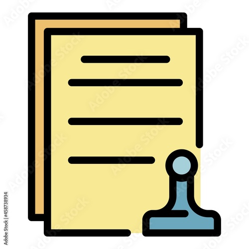 Leasing final documents icon. Outline leasing final documents vector icon color flat isolated