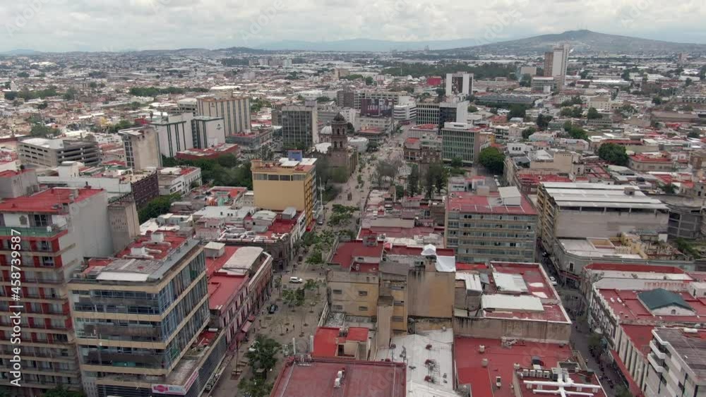 Compact Buildings In Guadalajara City Center At Daytime In Jalisco, Mexico. - aerial Compact Buildings In Guadalajara City Center At Daytime In Jalisco, Mexico. - aerial