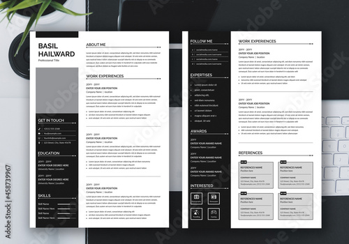 2 Pages Resume Template, Professional Resume Template