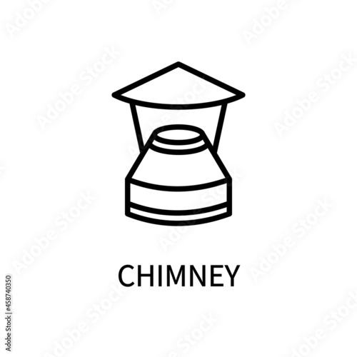 Line Icon Chimney In Simple Style. Vector sign in a simple style isolated on a white background