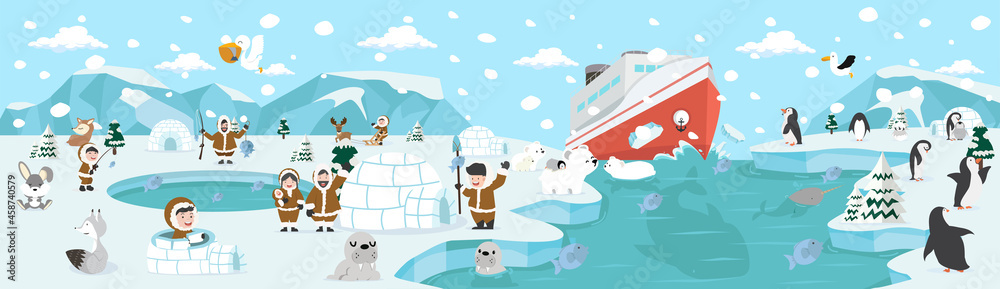 north pole arctic Landscape Scene north pole arctic Landscape Scene