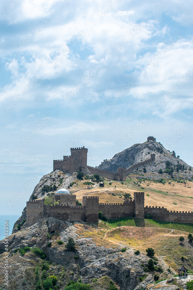 View of the mountains and the fortress. Crimea