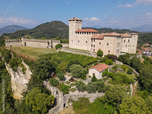 The castle of Rocca Borromea  at Angera on lake Maggiore, Italy
