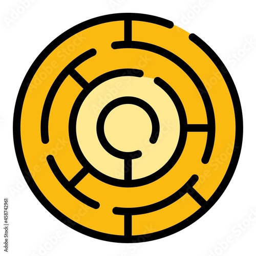Quest labyrint icon. Outline quest labyrint vector icon color flat isolated