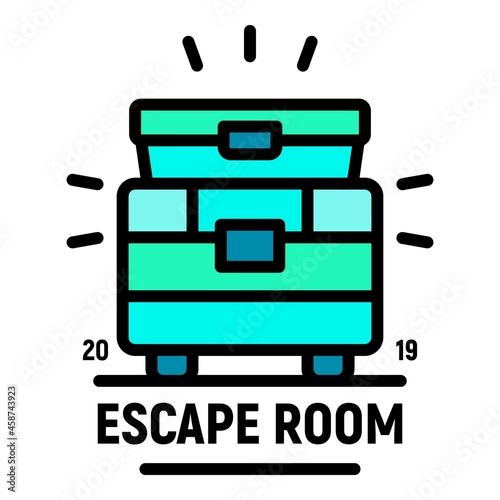 Escape room icon. Outline escape room vector icon color flat isolated