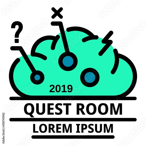 Modern quest room icon. Outline modern quest room vector icon color flat isolated