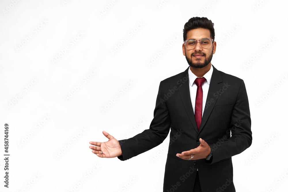 Portrait of young indian businessman on white isolated background Portrait of young indian businessman on white isolated background