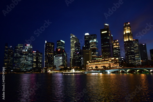 Urban Landscape Singapore  City Skyline  cityscape  night and evening  City by Night