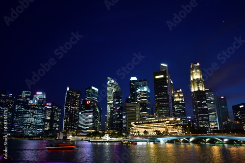 City By Night, Urban Landscape Singapore, City Skyline, cityscape, night and evening