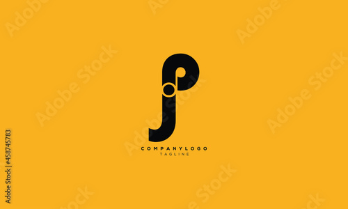 PJ, JP, Abstract initial monogram letter alphabet logo design