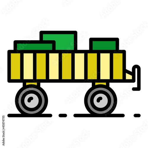 Tractor trail icon. Outline tractor trail vector icon color flat isolated
