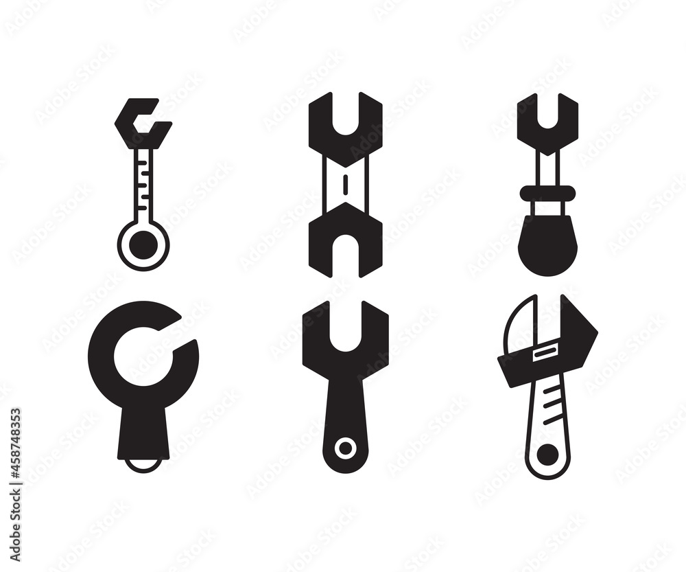 wrench and tool icons set vector wrench and tool icons set vector