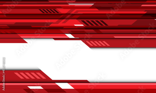 Abstract red circuit cyber on white futuristic technology vector background