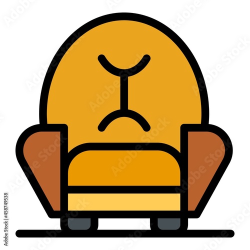 Furniture armchair icon. Outline furniture armchair vector icon color flat isolated