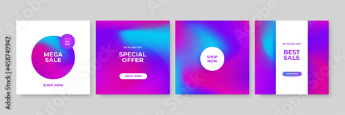Modern Social Media banner template. Promotional web banners for social media. Elegant sale and discount promo - Vector. Modern promotion square web banner for social media mobile apps