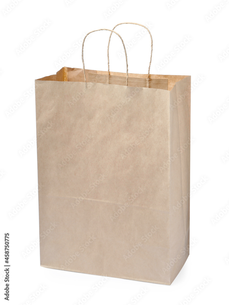 Kraft shopping paper bag isolated on white Kraft shopping paper bag isolated on white