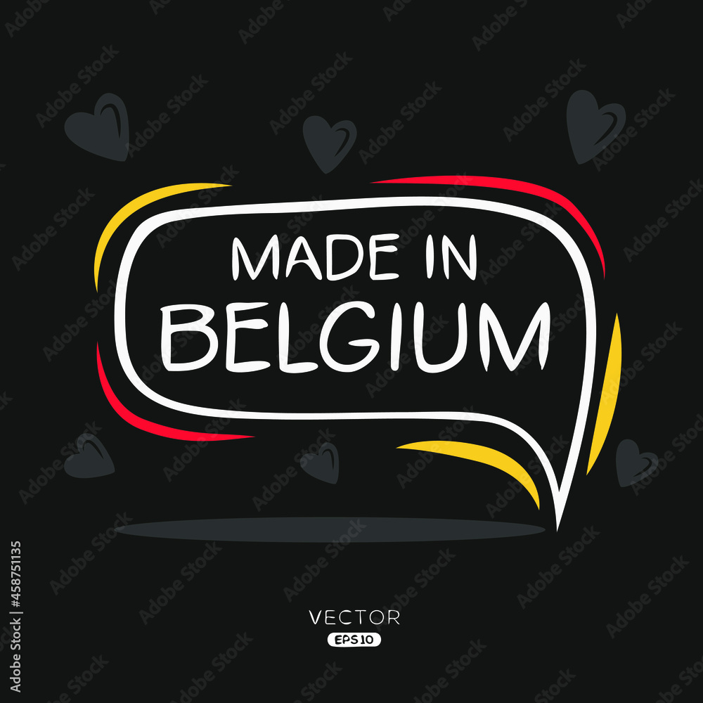 Made in Belgium, Belgium logo design, vector illustration.