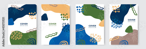 Cover design with fruit, line, circle, rainbow pattern. Hand drawn creative flowers. Colorful artistic background. It can be used for invitation, card, cover book, notebook. Vector illustration