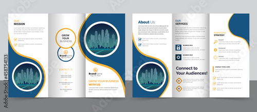 Creative corporate modern business trifold brochure template, trifold layout, letter, a4 size brochure template 