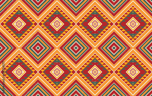 Geometric ethnic oriental ikat pattern traditional Design for background,fabric,wrapping,clothing,wallpaper,Batik,carpet,embroidery style. 