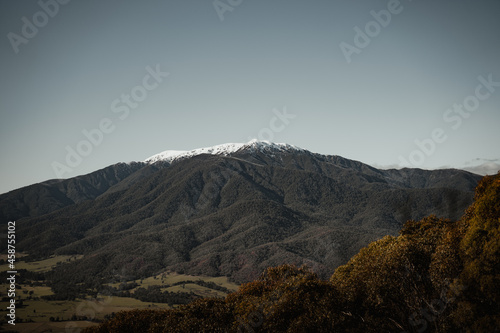 A snow-dusted Mt Bogong at the start of winter.