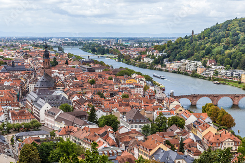 Heidelberg, Germany. Scenic view of the historic center from above