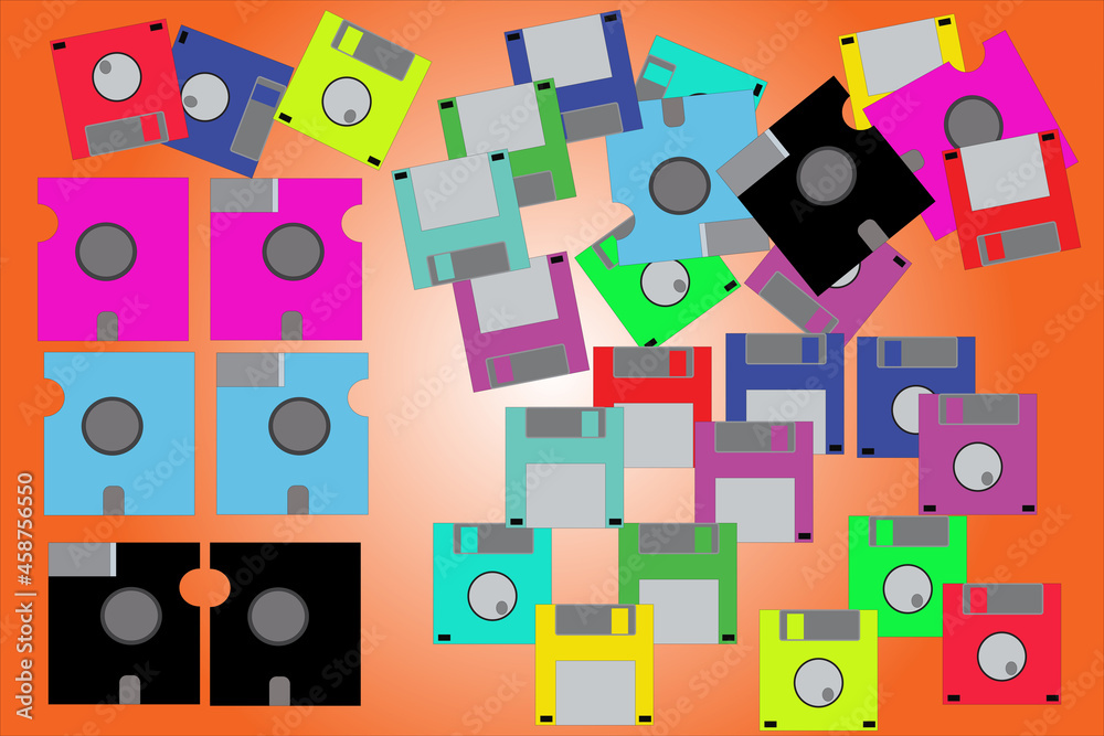 FLOPPY disk vector with full color
