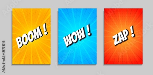 Set Of Colorful Gradient Comic Zoom Banner Template