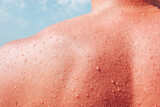 Wet droplets on men body
