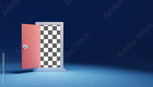 Anywhere door on empty room, entrance door to solve problems the key of business