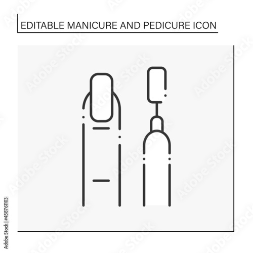 Nail sander line icon.Tool for modeling  shortening  defining the shape and length of nails. Polishing nail plates. Manicure and pedicure concept. Isolated vector illustration. Editable stroke