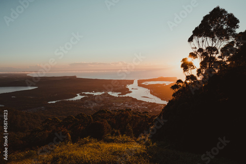 Sunrise views over the coastal town of Laurieton photo