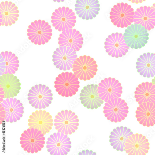 シームレスな菊の和柄イラスト素材 © gonza