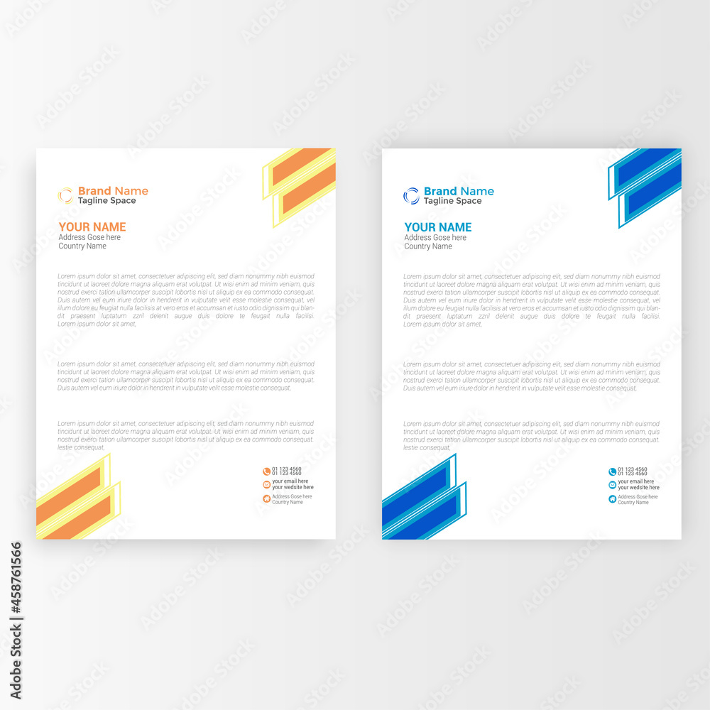 Abstract Letterhead Design. Modern Business Letterhead Design. Creative Template Design. Letterhead Bundle. Corporate Letterhead Design.