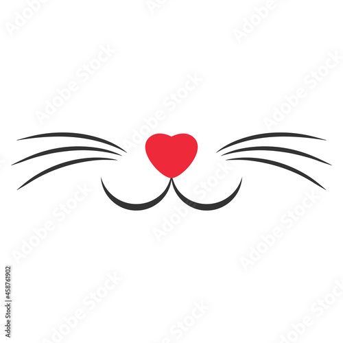 Illustration of a creative cat muzzle on a white background