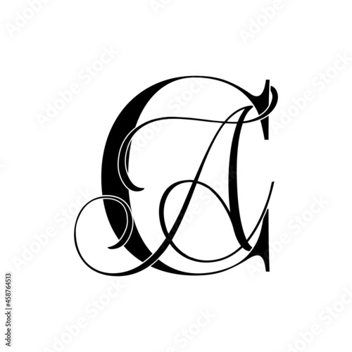 ca, ac, monogram logo. Calligraphic signature icon. Wedding Logo Monogram. modern monogram symbol. Couples logo for wedding