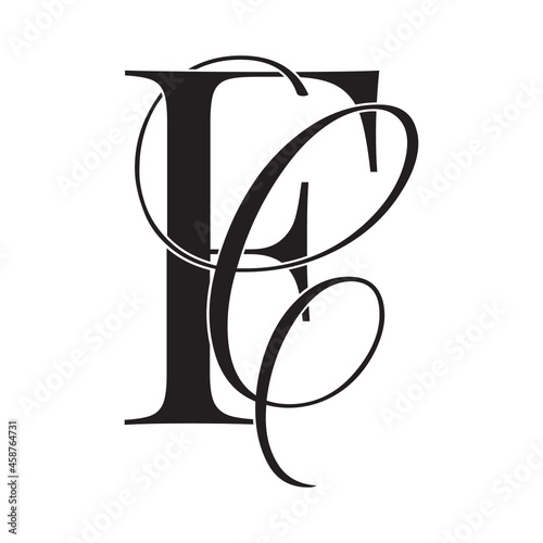 fc, cf, monogram logo. Calligraphic signature icon. Wedding Logo Monogram. modern monogram symbol. Couples logo for wedding