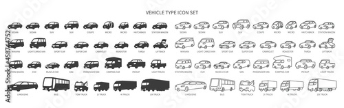 Various vehicle icon sets photo