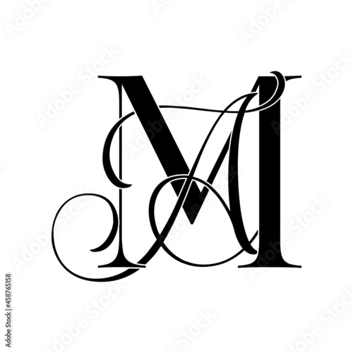 ma, am, monogram logo. Calligraphic signature icon. Wedding Logo Monogram. modern monogram symbol. Couples logo for wedding