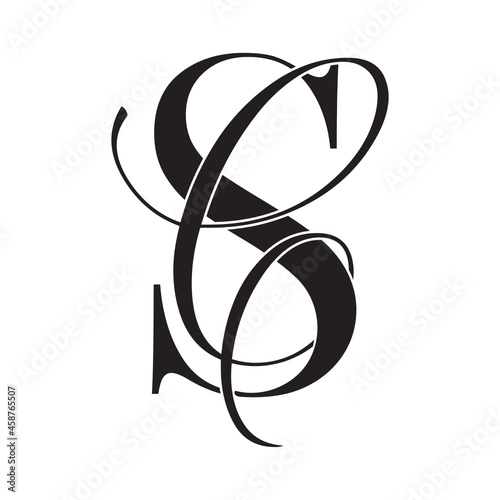sc, cs, monogram logo. Calligraphic signature icon. Wedding Logo Monogram. modern monogram symbol. Couples logo for wedding